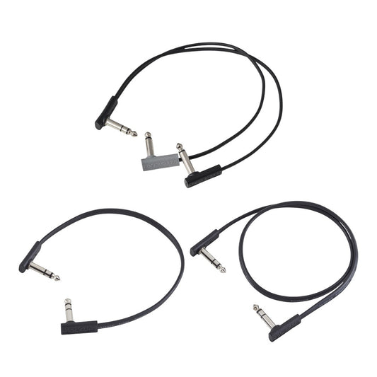 Stereo Split and TRS Routing Kit - RockBoard Flat Patch Y Splitter and TRS Cable Pack (30cm, 30cm, 60cm)