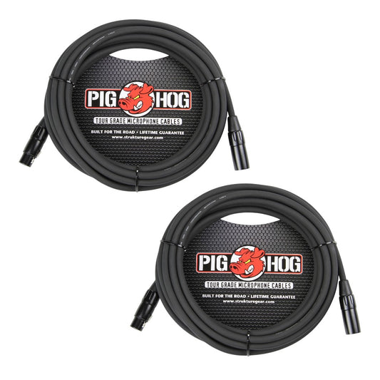 Pig Hog PHM25 Tour Grade Microphone Cable 25FT 2-Pack