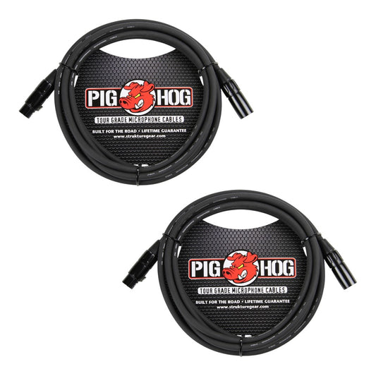 Pig Hog PHM10 Tour Grade Microphone Cable 10FT 2-Pack