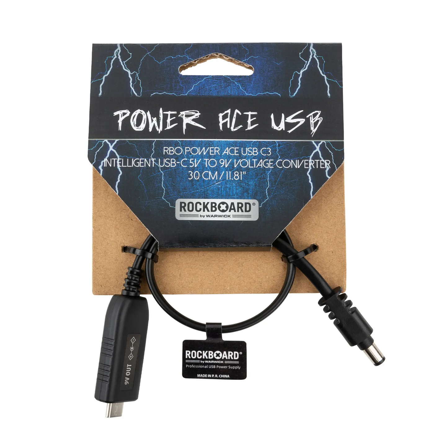 Rockboard USB-C 5V to 9V Intelligent Pedal Voltage Converter, 30 cm