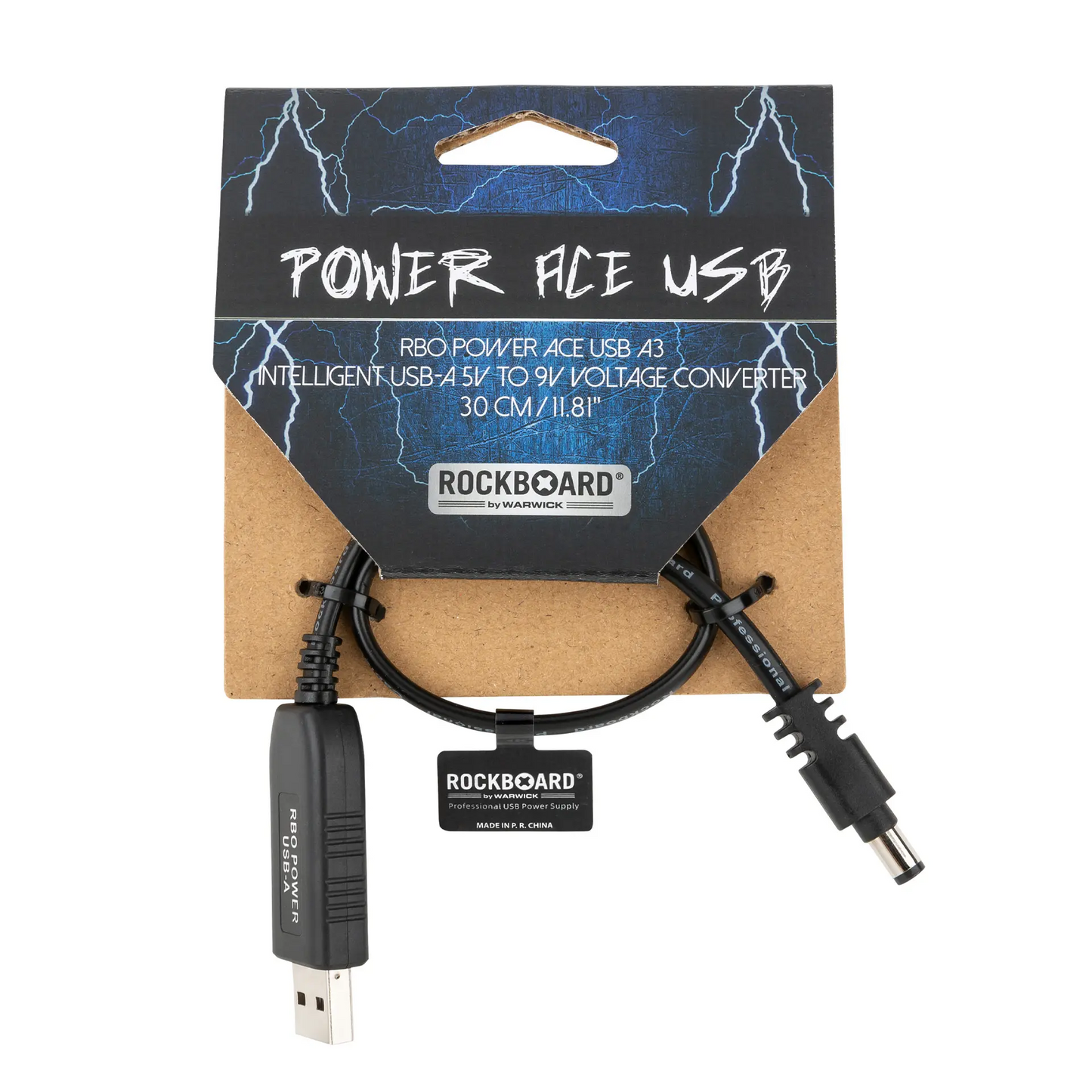 Rockboard USB-A 5V to 9V Intelligent Pedal Voltage Converter, 30 cm