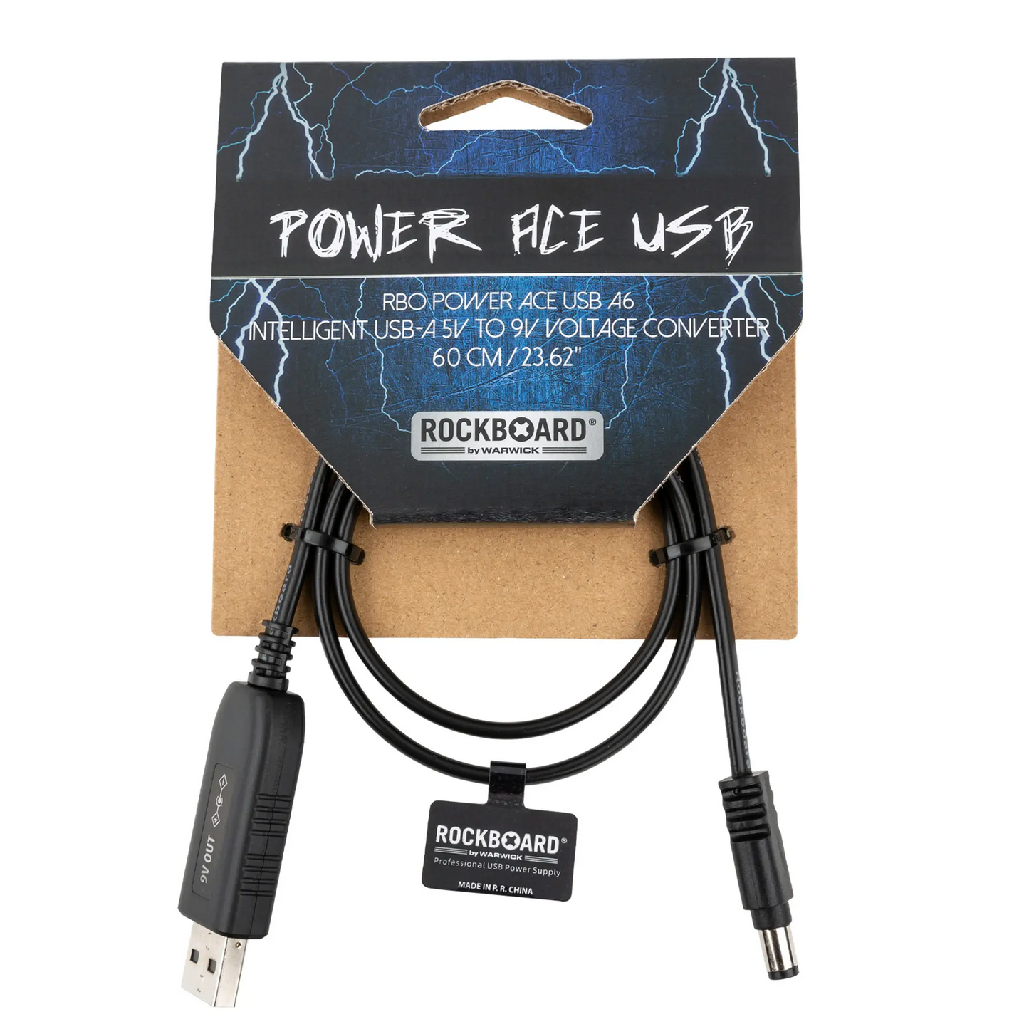 Rockboard USB-A 5V to 9V Intelligent Pedal Voltage Converter, 60 cm