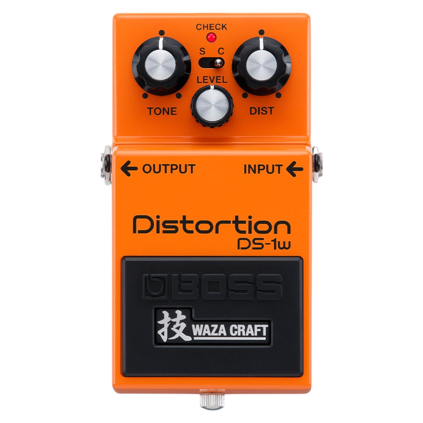BOSS DS-1W Waza Craft Distortion + BIC-10A-OR 10ft Instrument Cable, Orange