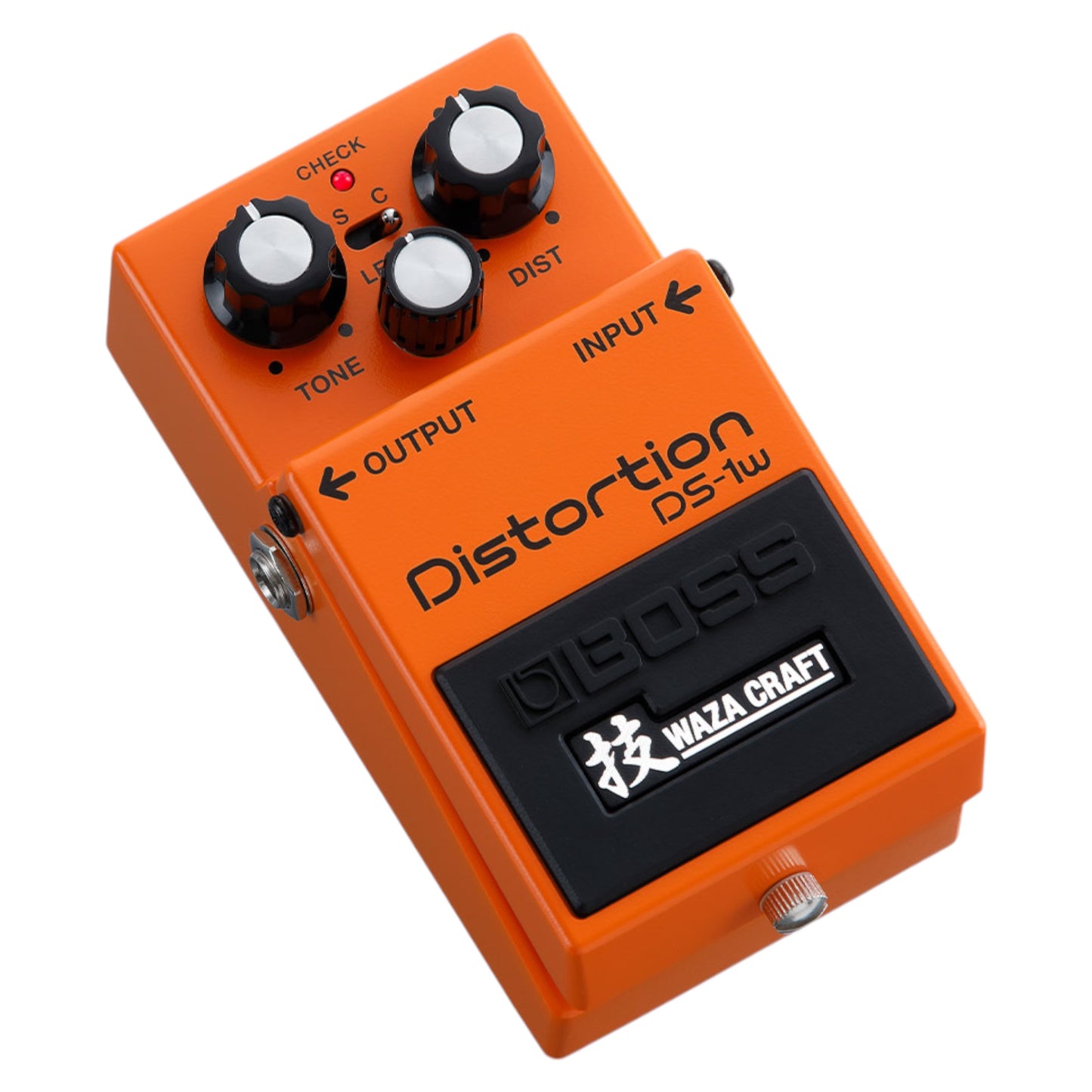 BOSS DS-1W Waza Craft Distortion + BIC-10A-OR 10ft Instrument Cable, Orange