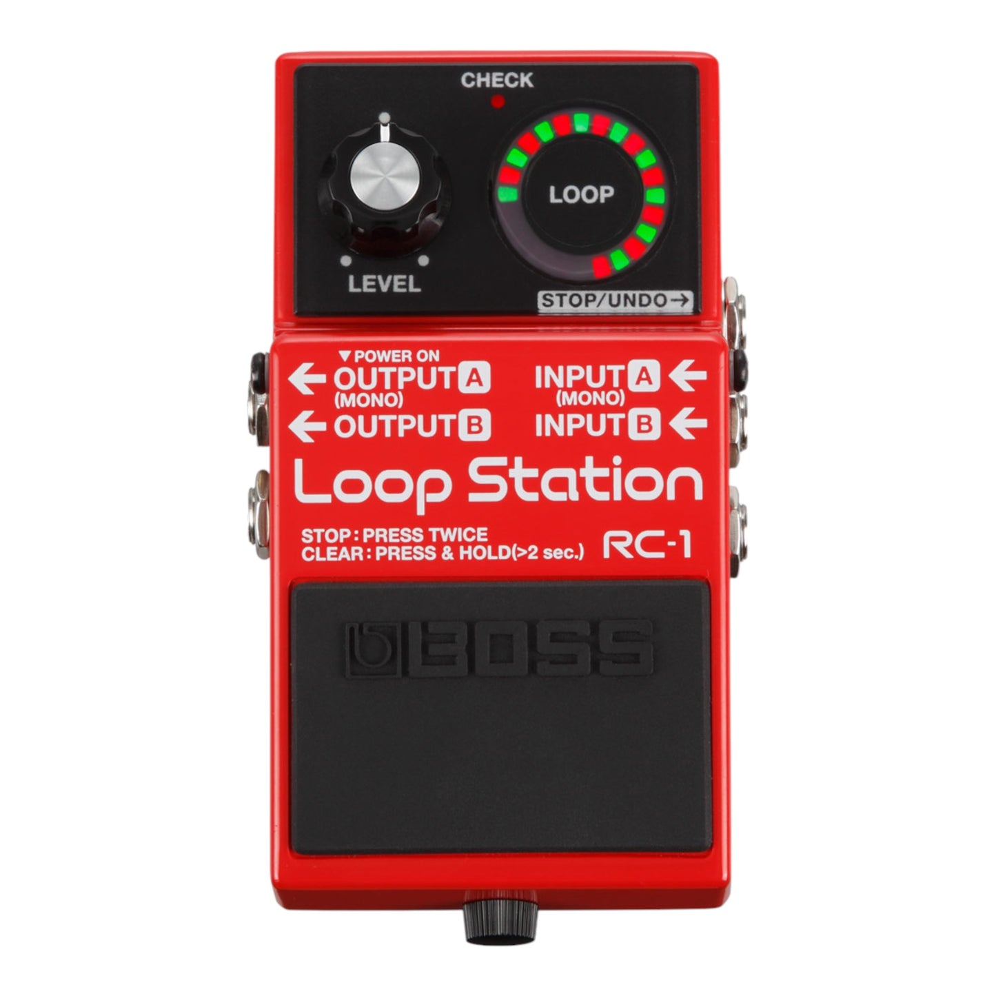 Boss RC-1 Loop Station Looper + BIC-10A-RD 10ft Instrument Cable, Red