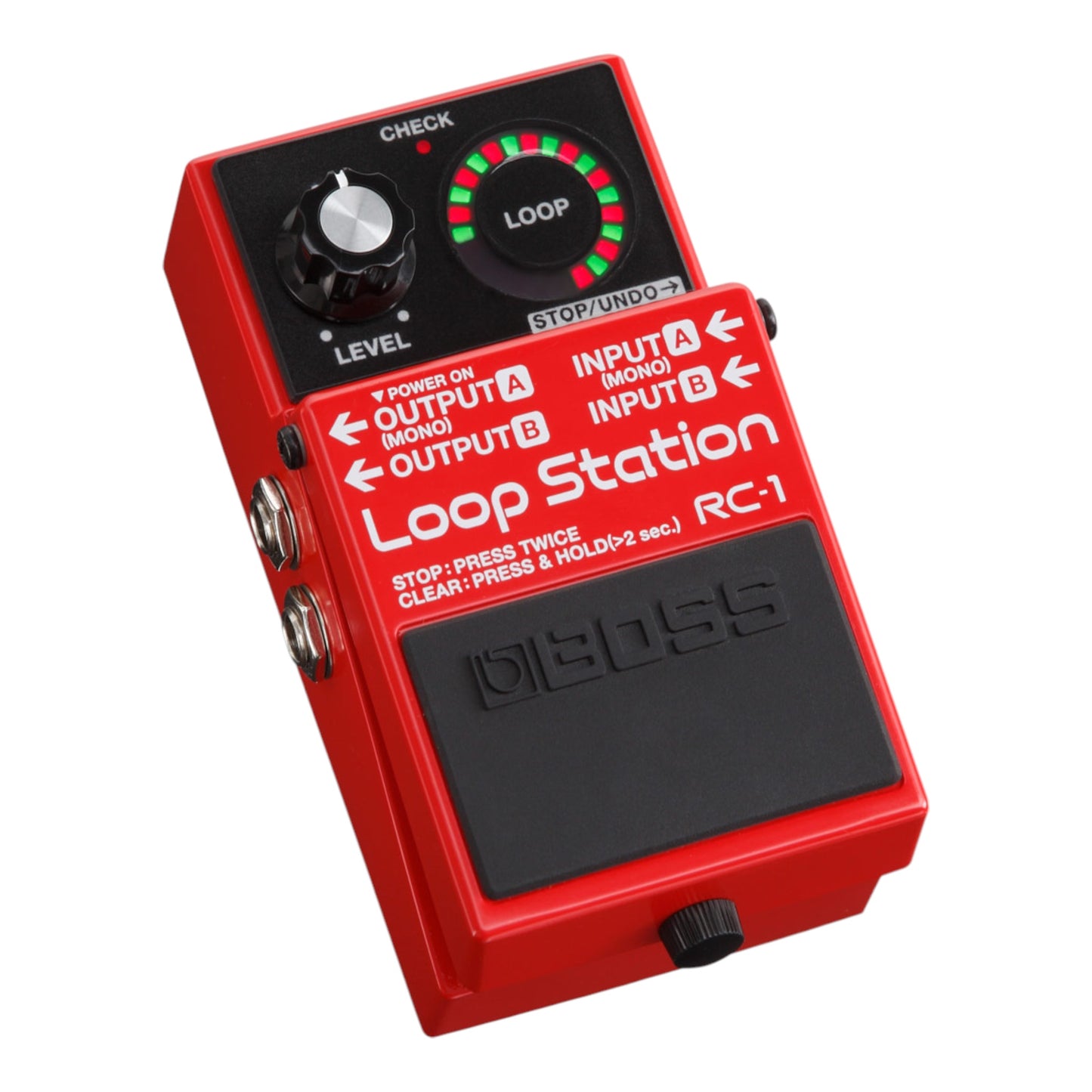 Boss RC-1 Loop Station Looper + BIC-10A-RD 10ft Instrument Cable, Red