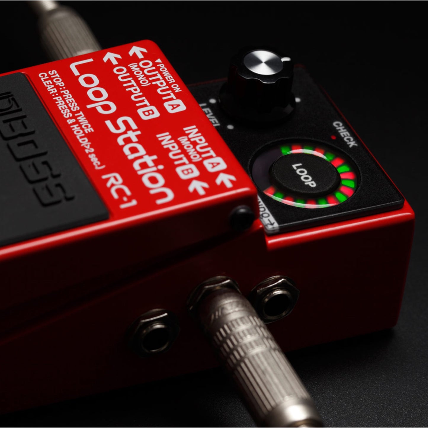 Boss RC-1 Loop Station Looper + BIC-10A-RD 10ft Instrument Cable, Red