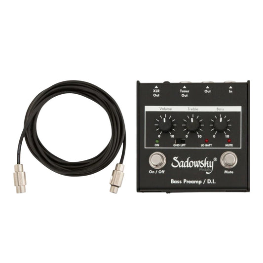 Bass Direct Kit - Sadowsky SBP-1 v2 Outboard Bass Preamp / DI + Rockboard Flat XLR Cable 20ft