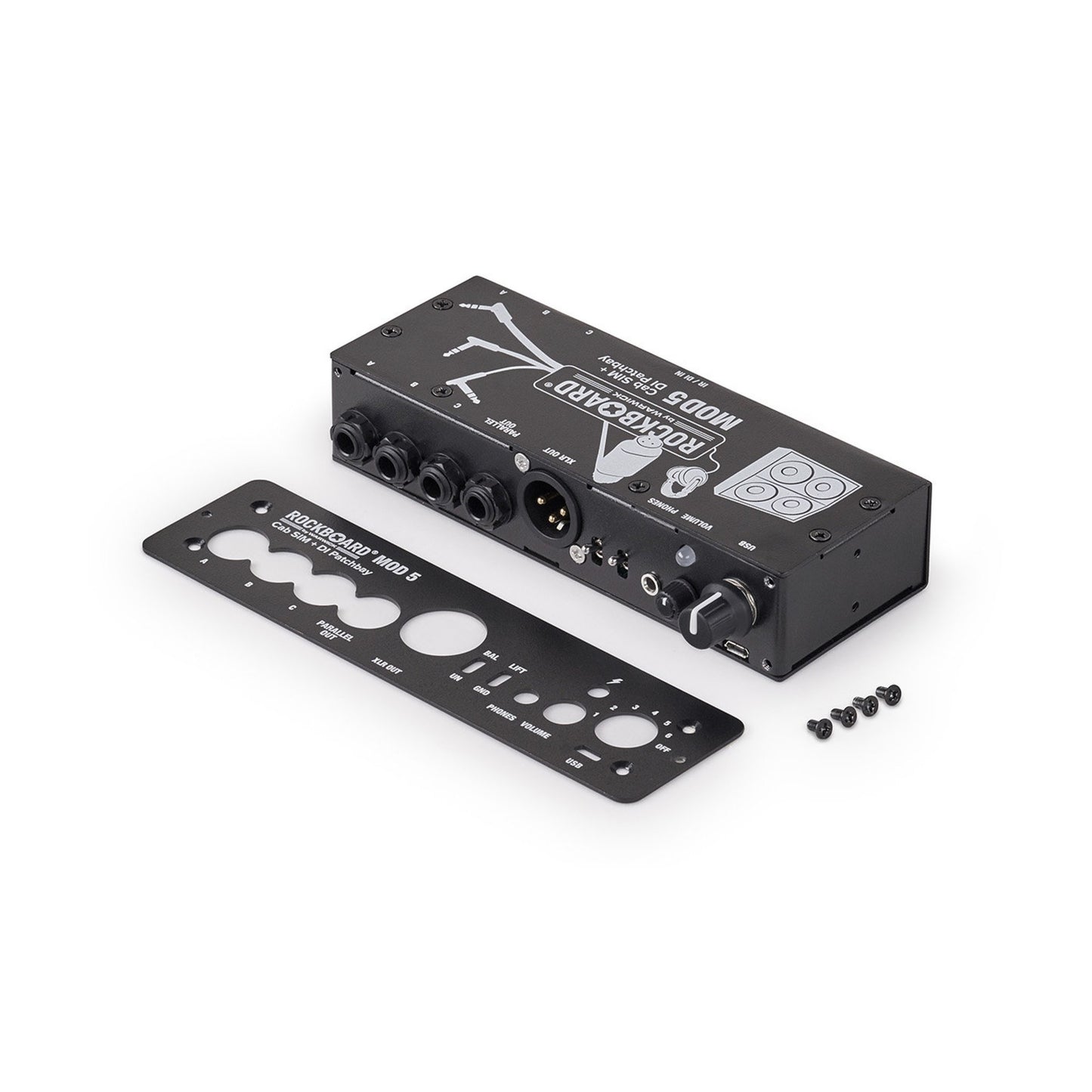 Rockboard Cab Sim to FOH Kit - MOD5 Cab Sim DI Patchbay + Flat XLR Cable 20ft