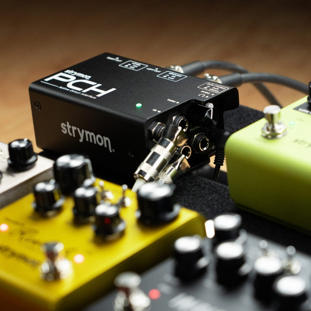 Stereo to FOH Kit - Strymon PCH Active Direct Interface + 2x Pig Hog Black/White Woven XLR Cable 20FT