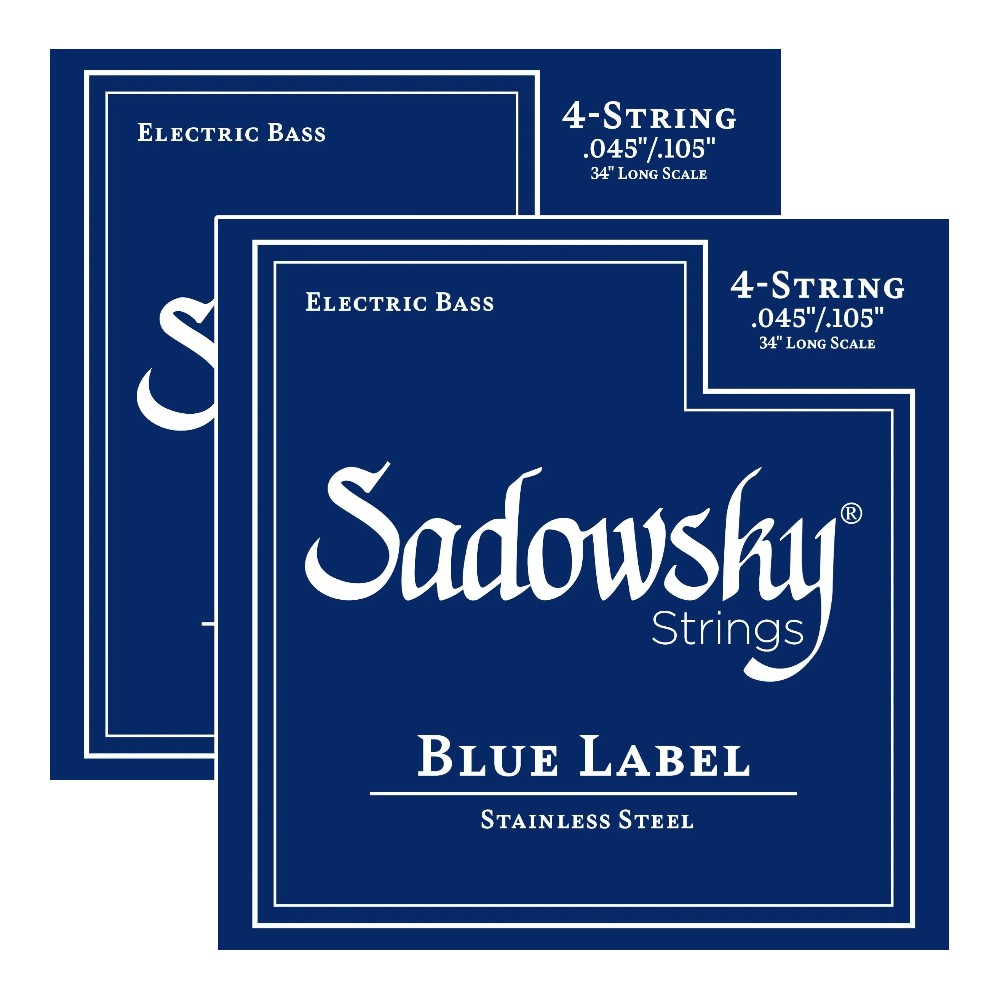 Sadowsky Blue Label Stainless Steel Bass Strings 4-String SAC STR SBS 45 Backup Set 2-Pack