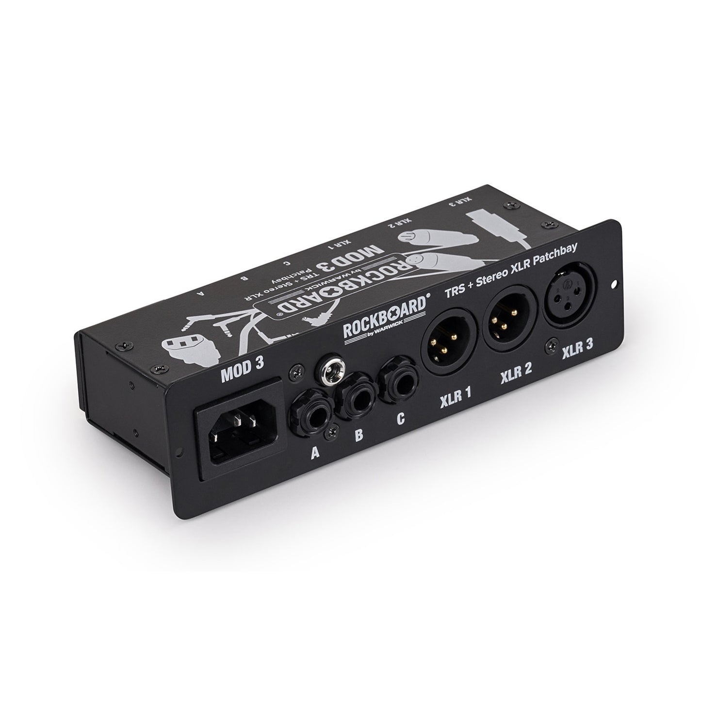 Rockboard MOD3 V2 3xTRS 3xXLR Pedalboard Patchbay + IEC Power Patch Cable