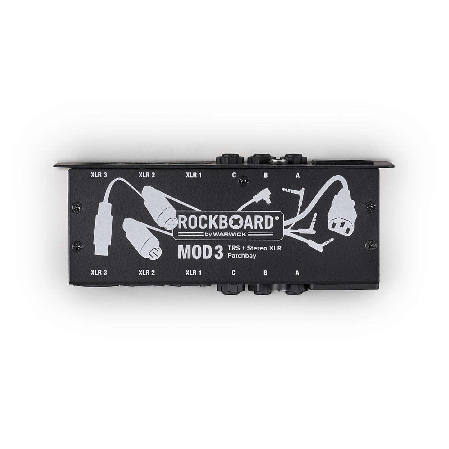 Rockboard MOD3 V2 3xTRS 3xXLR Pedalboard Patchbay + IEC Power Patch Cable