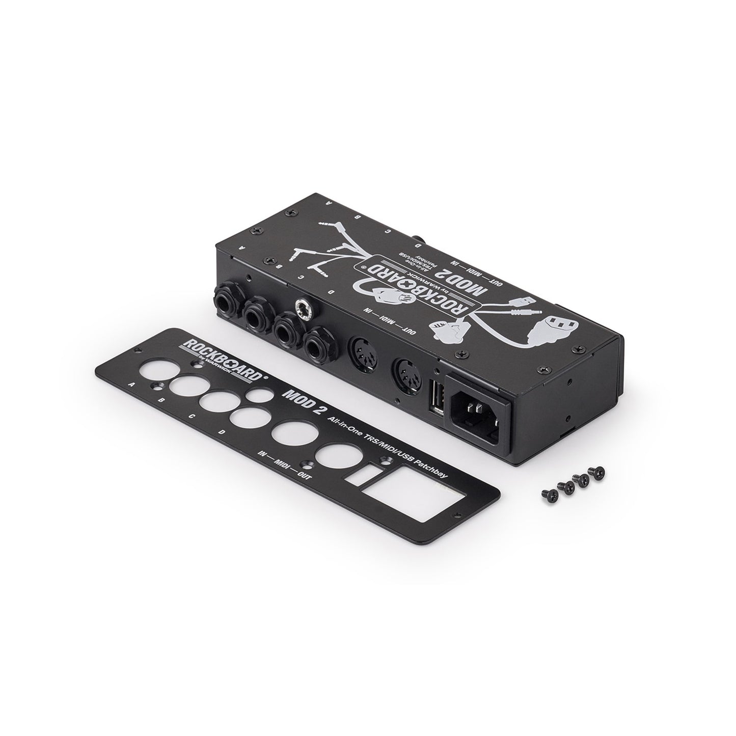 Rockboard MOD2 V2 4xTRS 2xMIDI 1xUSB Pedalboard Patchbay + IEC Power Patch Cable