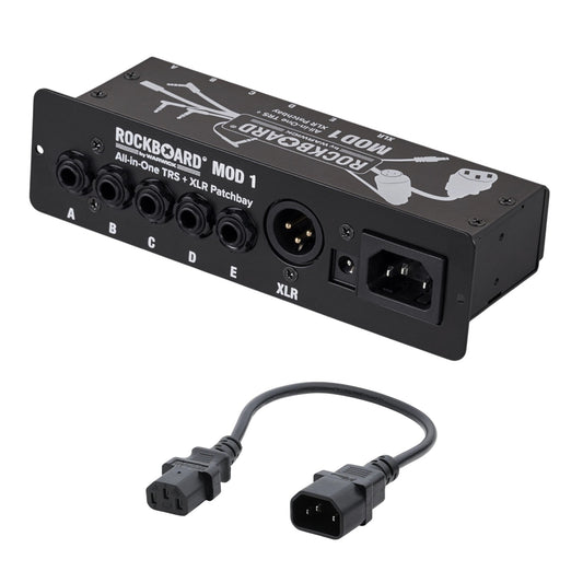 Rockboard MOD1 V2 5xTRS 1xXLR Pedalboard Patchbay + IEC Power Patch Cable