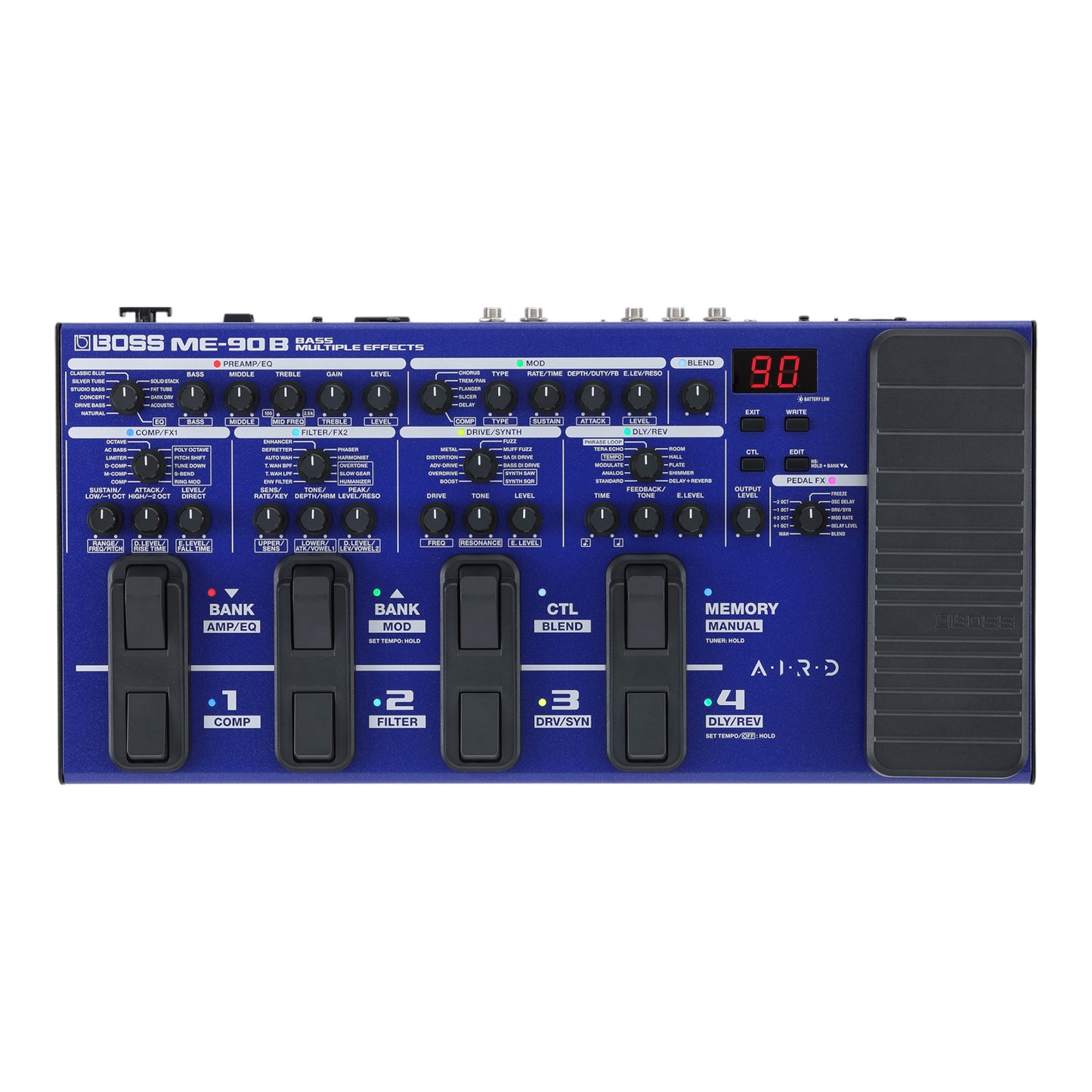 BOSS ME-90B Bass Multi-Effects Processor + CB-BM-M Case Bundle