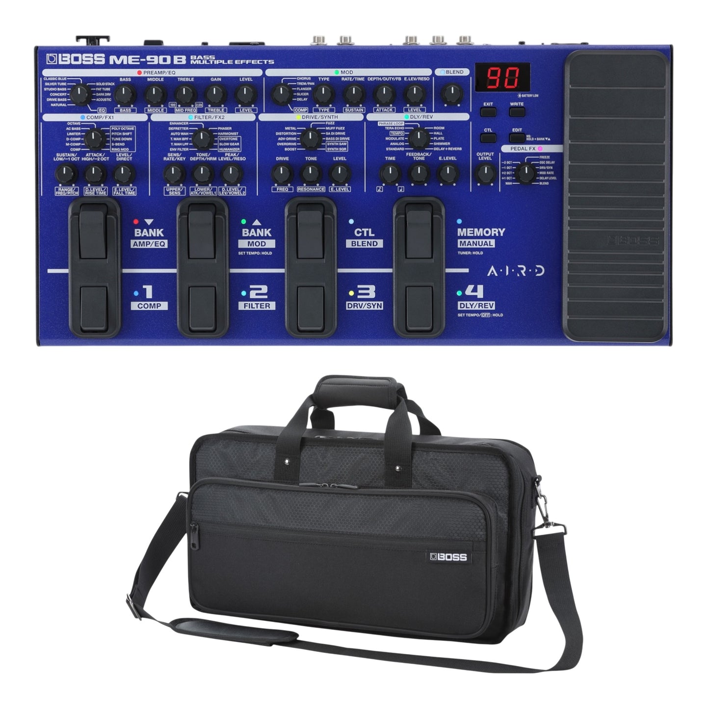 BOSS ME-90B Bass Multi-Effects Processor + CB-BM-M Case Bundle