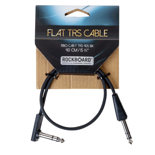 RockBoard Flat TRS Cable ST-RA 40 cm 16 in, Low Profile Stereo Patch Cable for Expression Pedal, Tap Tempo, Pedalboard