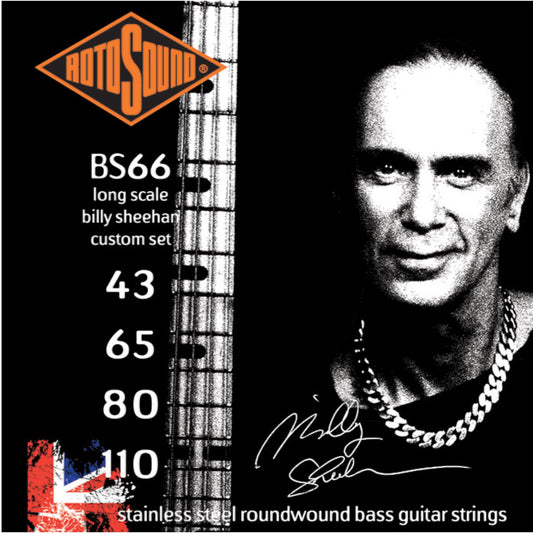 Rotosound BS66 Billy Sheehan Stainless Steel Roundwound Bass Strings Long Scale 45/105