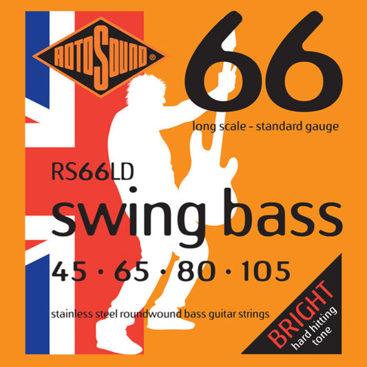 Rotosound RS66LD Swing Bass 66 Stainless Steel Roundwound Bass Strings 4-String 45/105