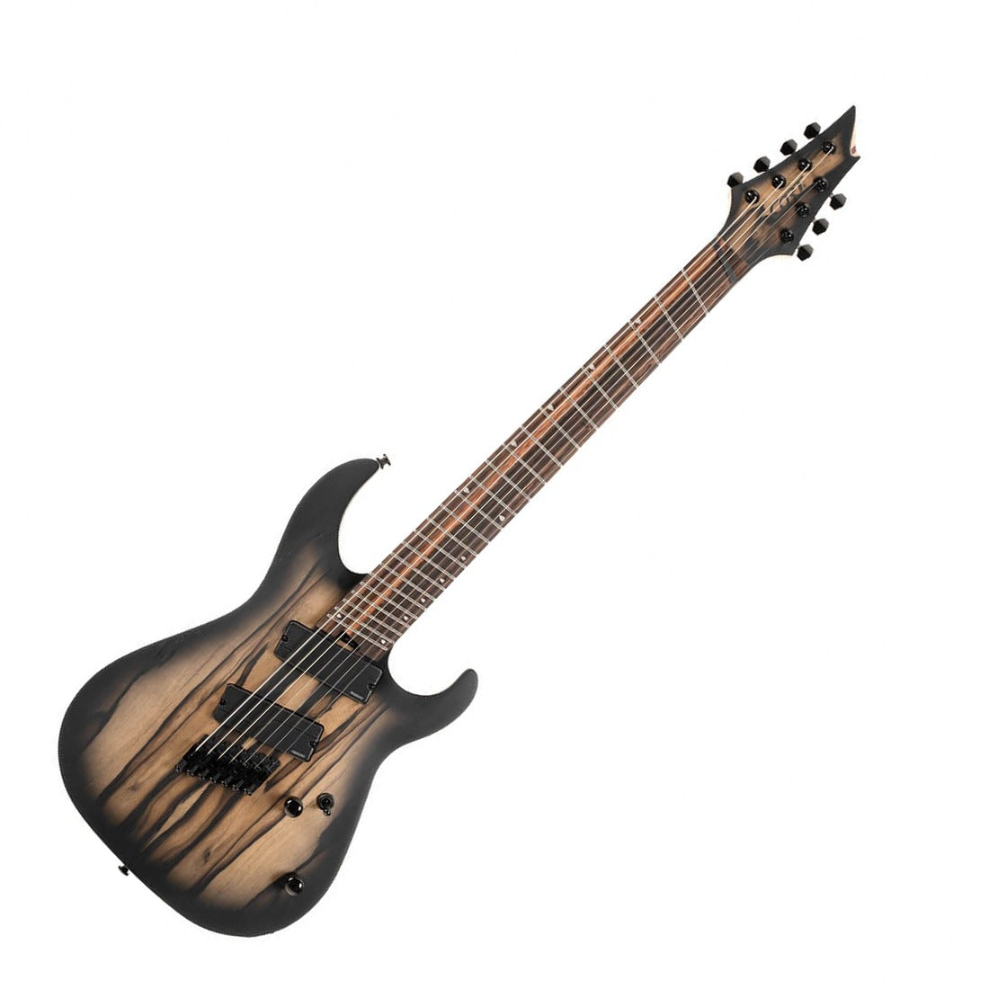 Cort KX507MS-NBB KX Series Pale Moon 7-String Multi-Scale Electric Guitar, Natural Black Burst
