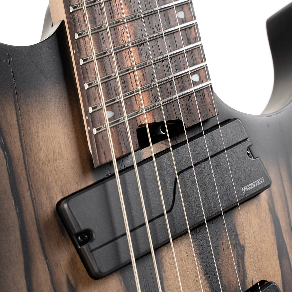 Cort KX507MS-NBB KX Series Pale Moon 7-String Multi-Scale Electric Guitar, Natural Black Burst