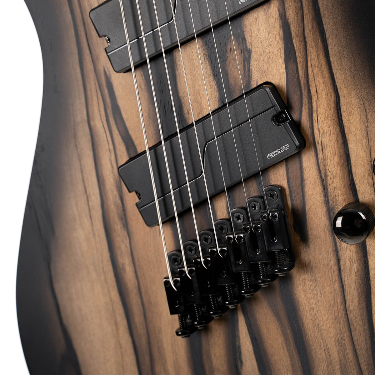 Cort KX507MS-NBB KX Series Pale Moon 7-String Multi-Scale Electric Guitar, Natural Black Burst