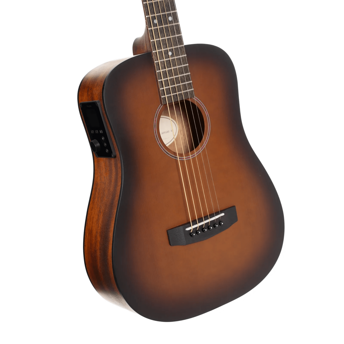 Cort EARTHGO-OPBB Earth Series Go Hyvibe Acoustic Electric Guitar with Built-in Effects System, Brown Burst w/Gig Bag