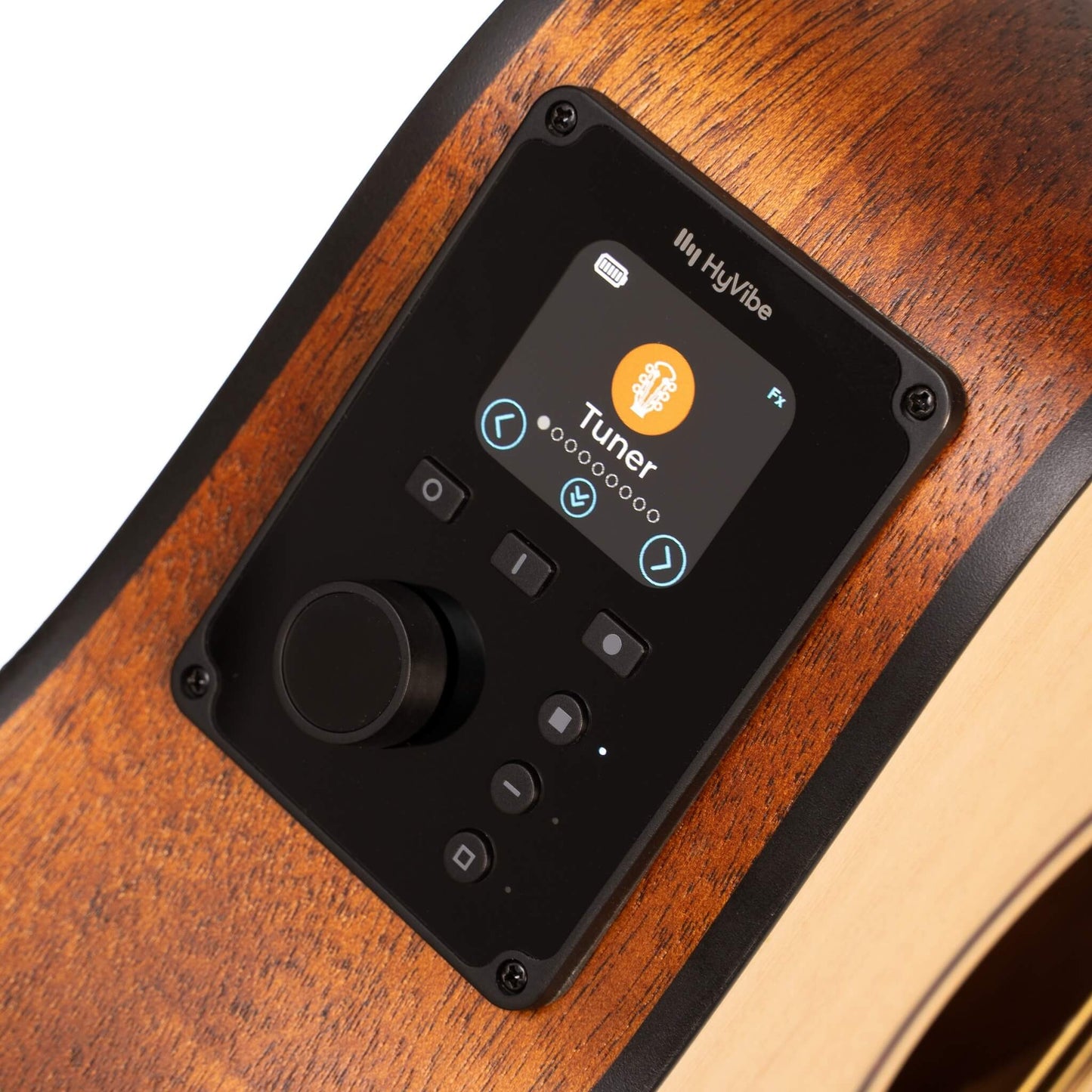 Cort EARTHGO-OP Earth Series Go Hyvibe Acoustic Electric Guitar with Built-in Effects System, Natural w/Gig Bag