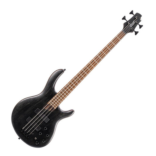 Cort B4ELEMENTOPTB Artisan Series B4 Element 4-String Bass Guitar with Bartolini MK-1 Pickups and Preamp, Transparent Black
