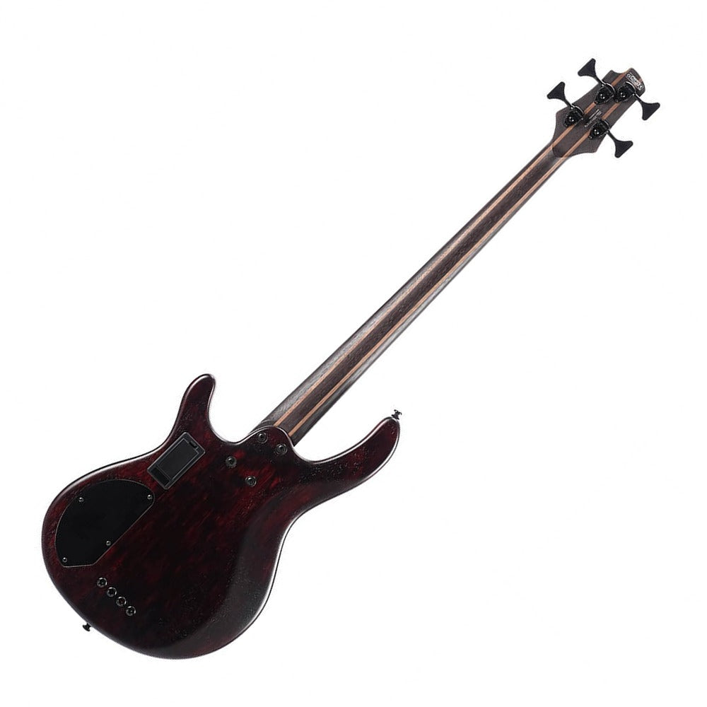 Cort B4ELEMENTOPTB Artisan Series B4 Element 4-String Bass Guitar with Bartolini MK-1 Pickups and Preamp, Transparent Black