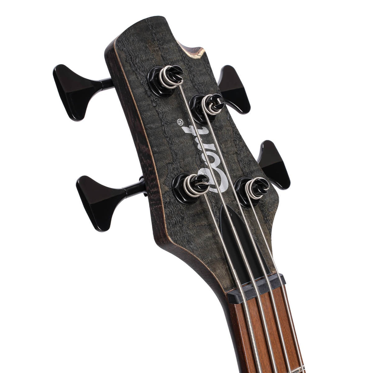 Cort B4ELEMENTOPTB Artisan Series B4 Element 4-String Bass Guitar with Bartolini MK-1 Pickups and Preamp, Transparent Black