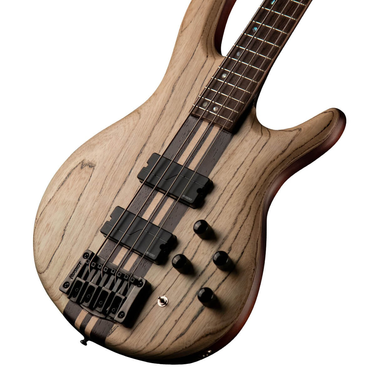 Cort A4ULTRAENB Artisan Series A4 Ultra Ash Bass Guitar Fishman Fluence Pickups, Etched Natural Black