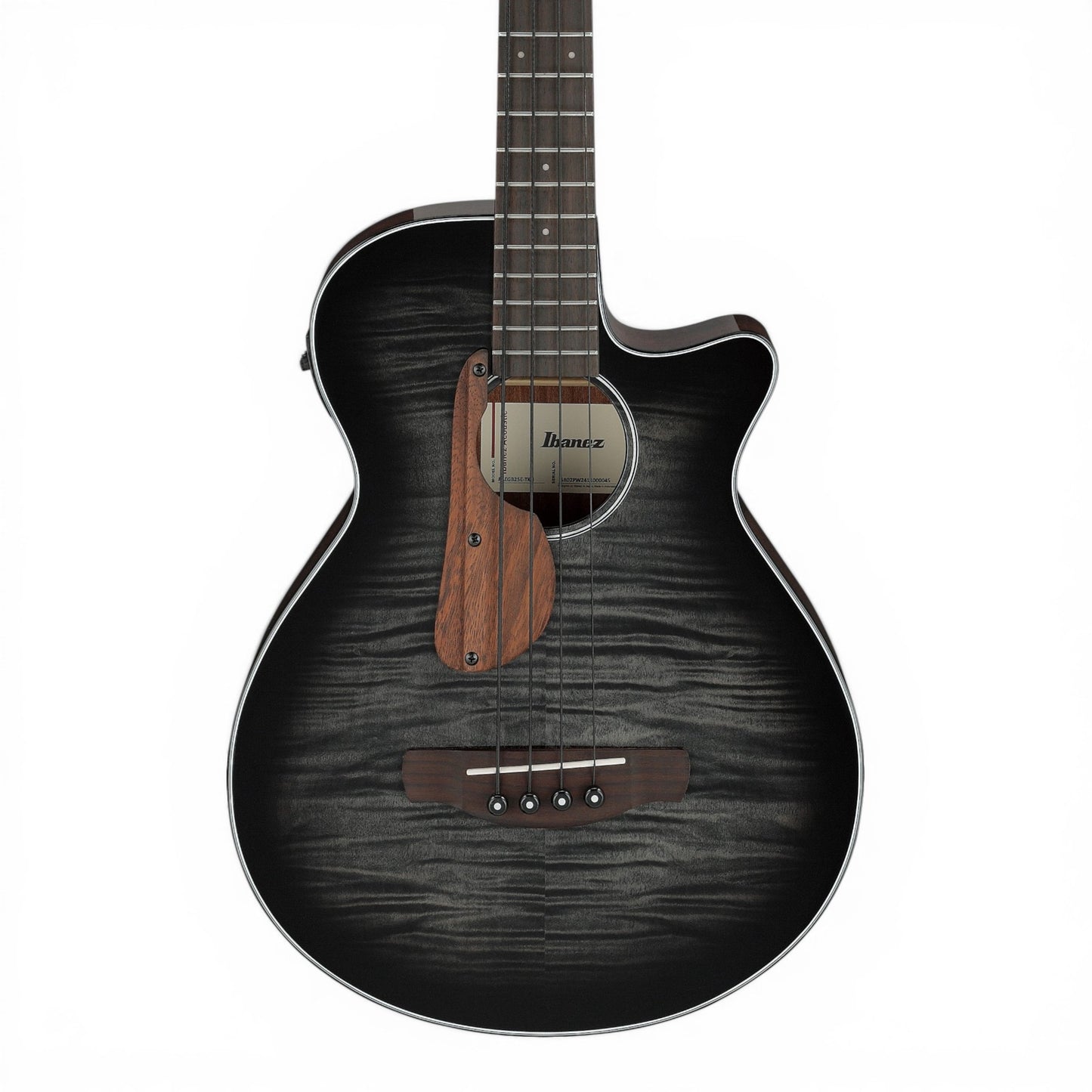 Ibanez AEGB25ETKH AE Series 4-String Acoustic-Electric Bass Guitar Transparent Black Sunburst High Gloss