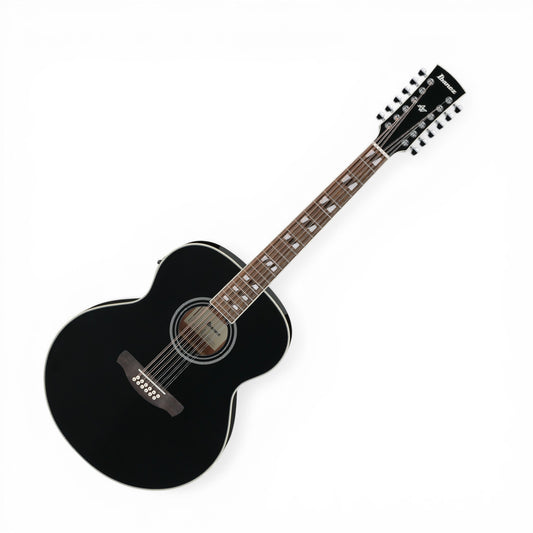 Ibanez AJ7012M1EB Artwood Series 12-String Acoustic-Electric Guitar Black High Gloss