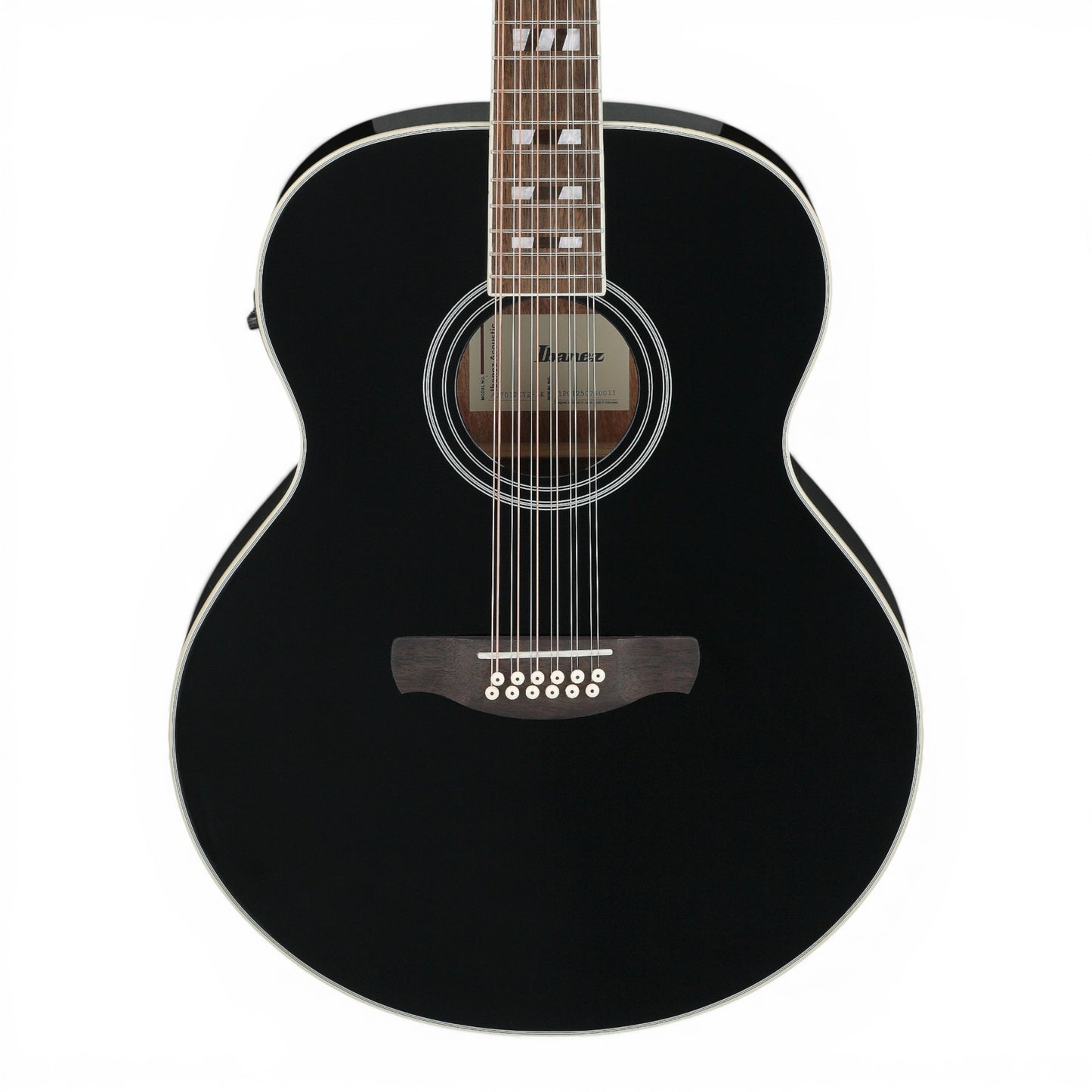 Ibanez AJ7012M1EB Artwood Series 12-String Acoustic-Electric Guitar Black High Gloss