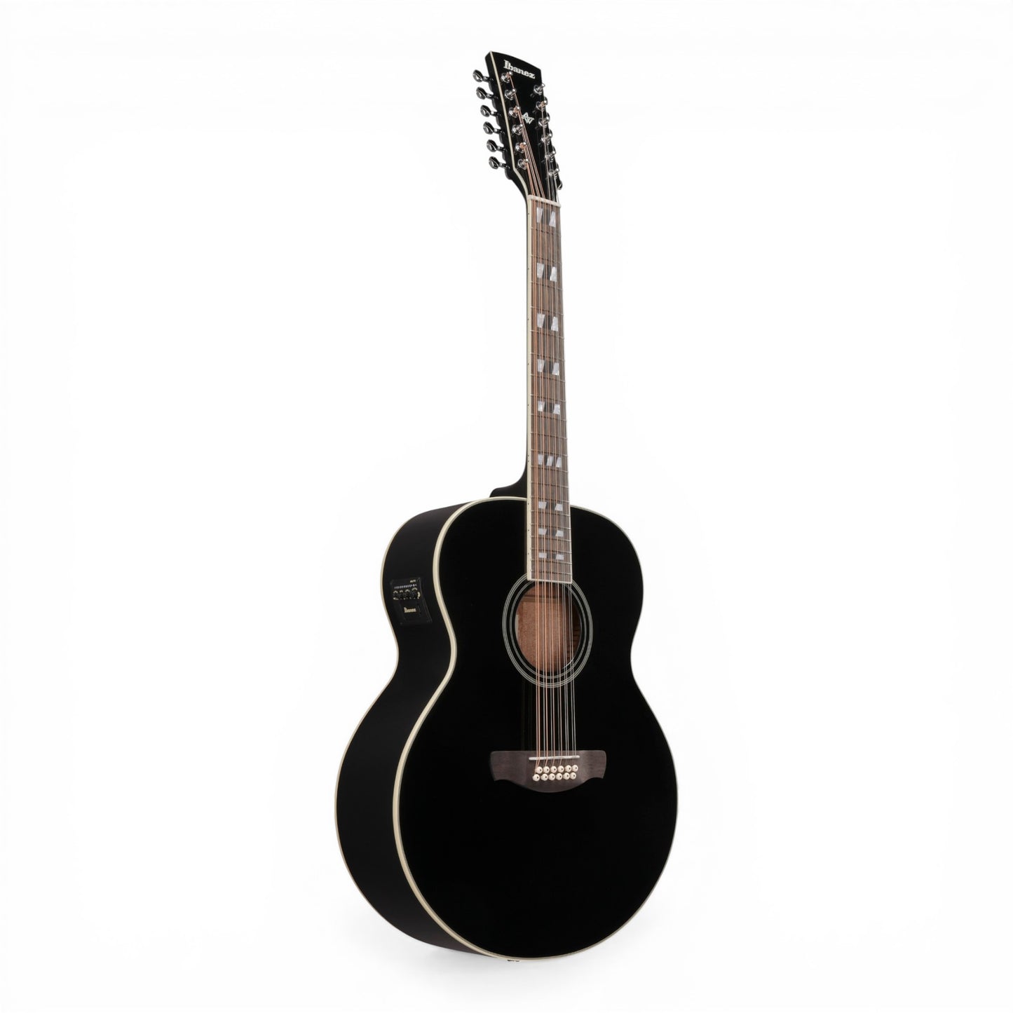 Ibanez AJ7012M1EB Artwood Series 12-String Acoustic-Electric Guitar Black High Gloss