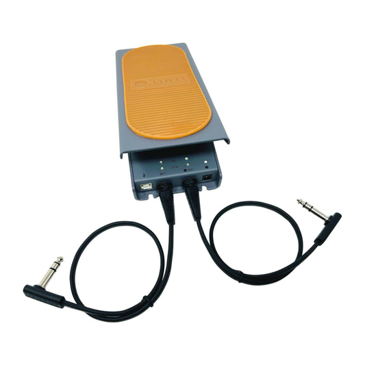 Dual Expression Kit - Lehle Dual Expression Pedal + 2x ST-RA TRS Flat Patch Cables 40 cm