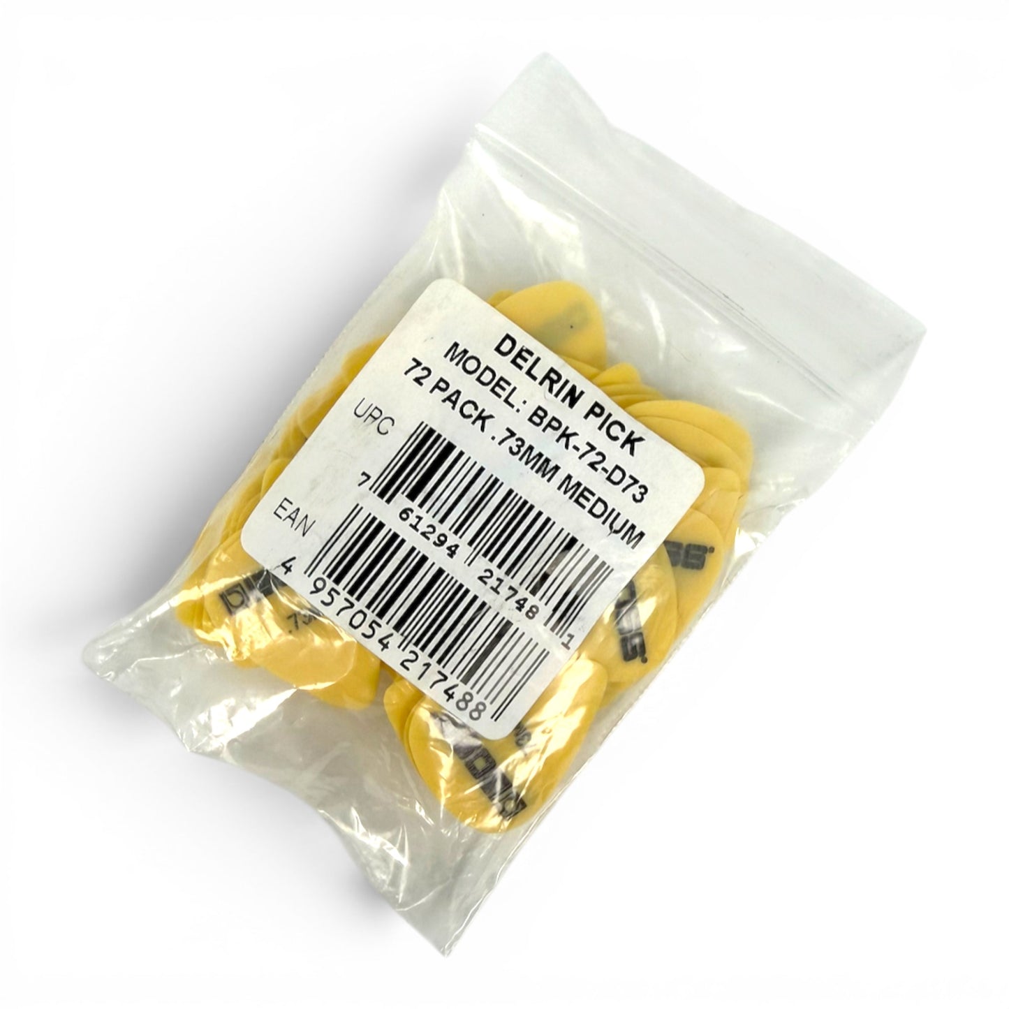 BOSS BPK-72-D73 Delrin Guitar Picks .73 mm Medium Made in USA (Compare with Tortex Yellow), 72-Pack