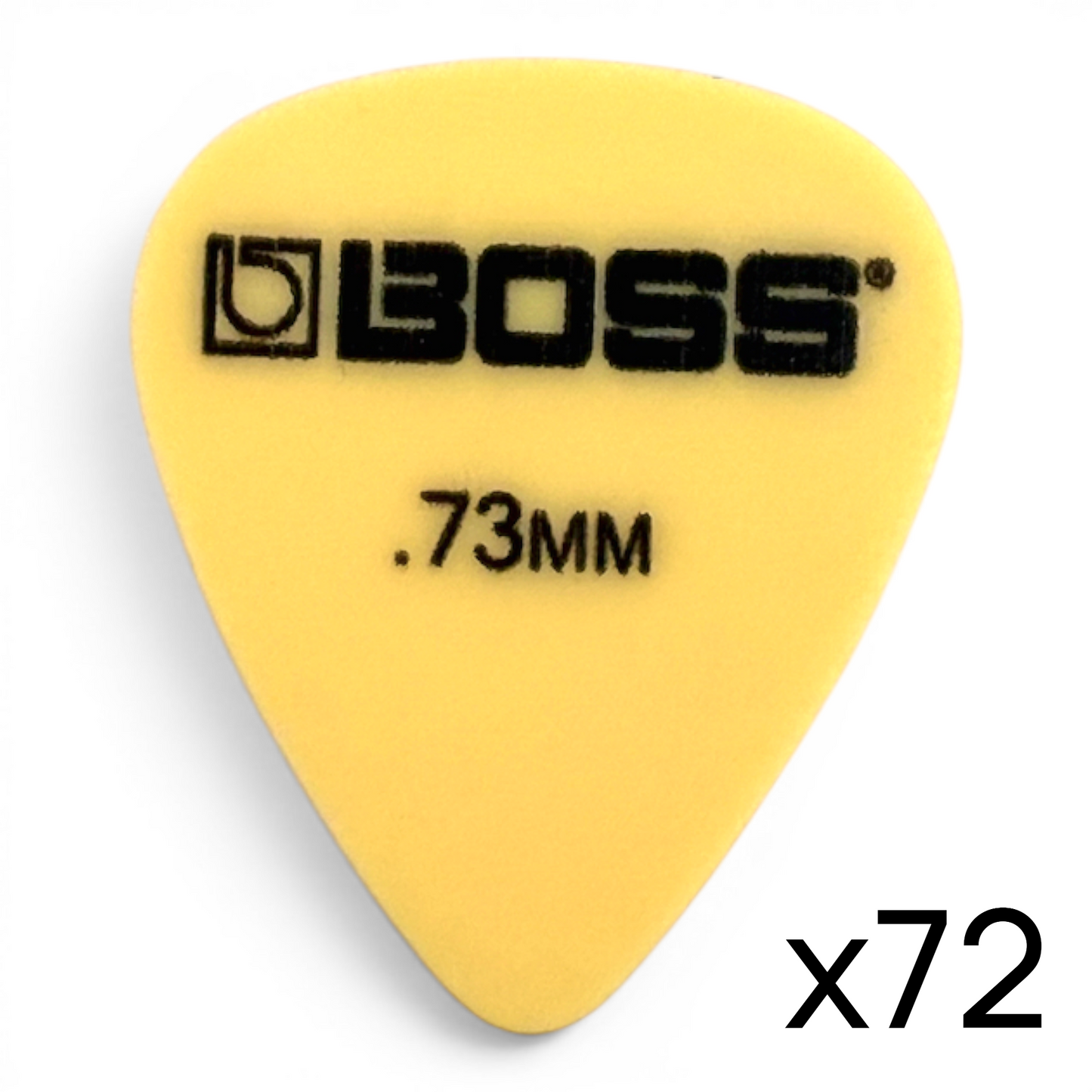 BOSS BPK-72-D73 Delrin Guitar Picks .73 mm Medium Made in USA (Compare with Tortex Yellow), 72-Pack