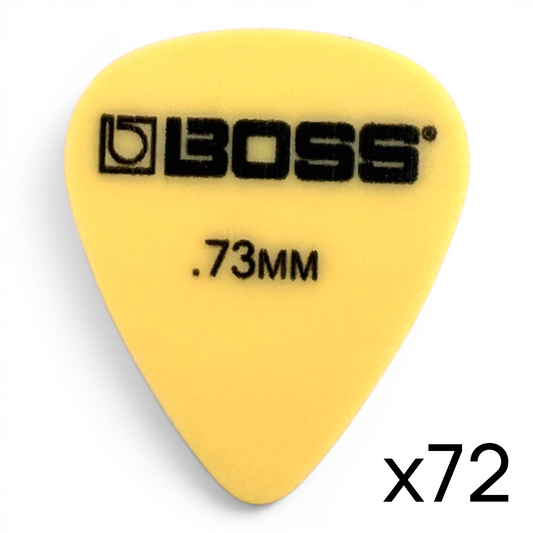BOSS BPK-72-D73 Delrin Guitar Picks .73 mm Medium Made in USA (Compare with Tortex Yellow), 72-Pack
