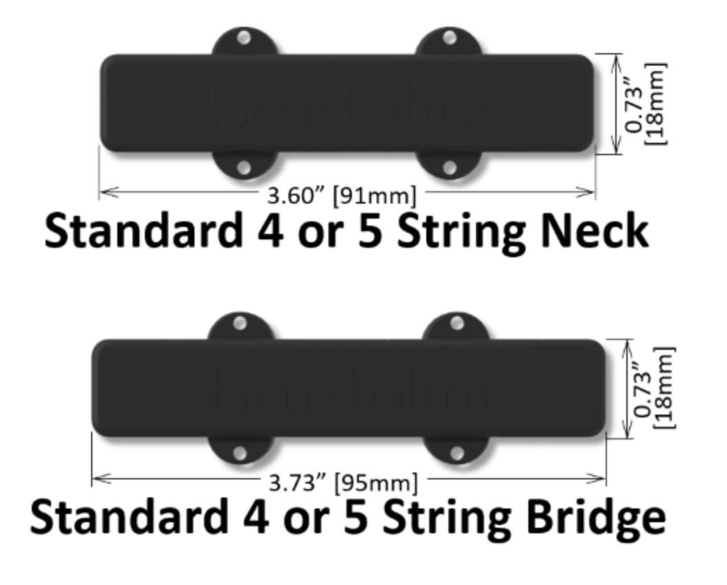 Bartolini 59CBJD3 L3/S3 5-String Classic Dual Coil J-Bass Pickup Set