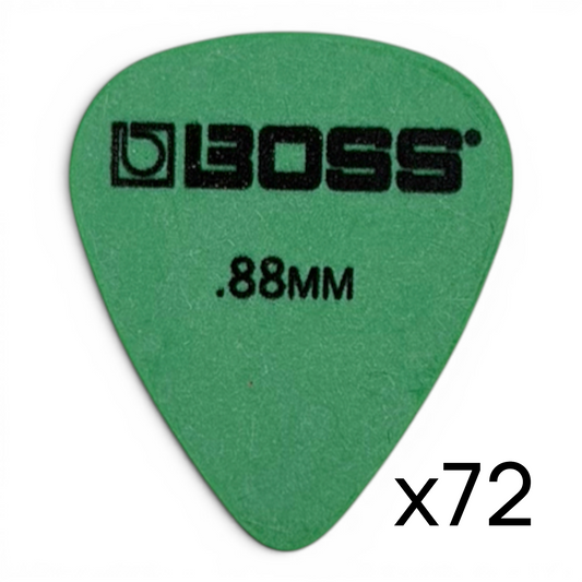 BOSS BPK-72-D88 Delrin Guitar Picks .88 mm Medium/Heavy Made in USA (Compare with Tortex Green), 72-Pack