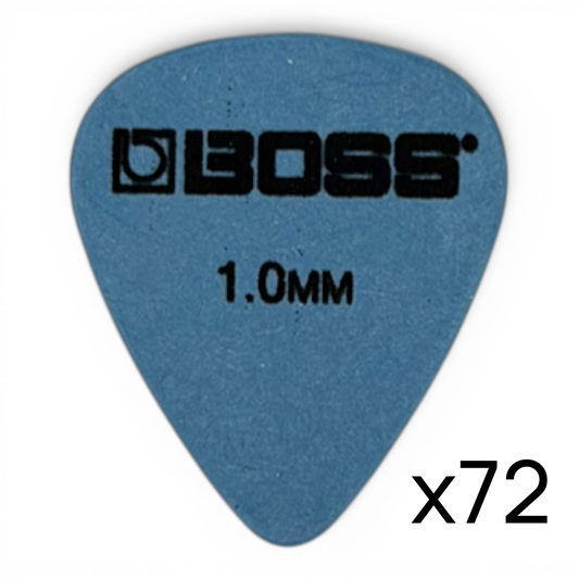 BOSS BPK-72-D100 Delrin Guitar Picks 1.0 mm Heavy Made in USA (Compare with Tortex Blue), 72-Pack