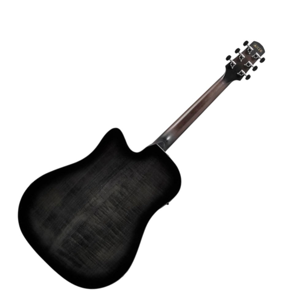 Ibanez AAD77CE Advanced Acoustic Series Acoustic Guitar, Transparent Black Sunburst High Gloss  + MR600AC Roadtour Case