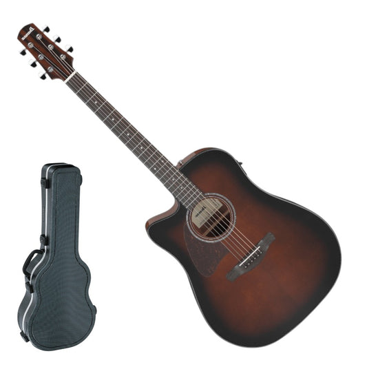 Ibanez AAD51LCE Advanced Acoustic Series Left-Handed Acoustic Guitar, Dark Violin Sunburst High Gloss  + MR600AC Roadtour Case