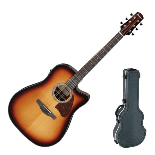 Ibanez AAD51CE Advanced Acoustic Series Acoustic Guitar, Sunburst High Gloss  + MR600AC Roadtour Case
