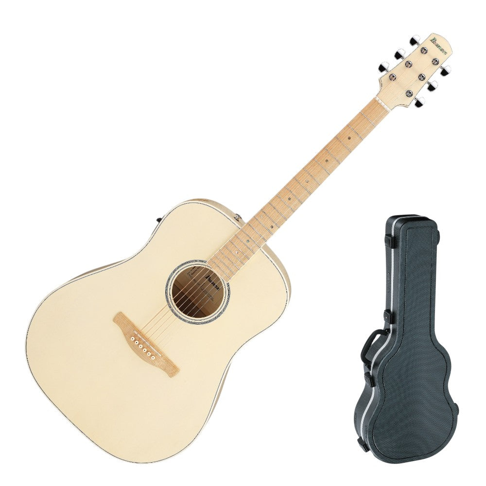 Ibanez AAD77M1E Advanced Acoustic, Open Pore Antique White  + MR600AC Roadtour Case