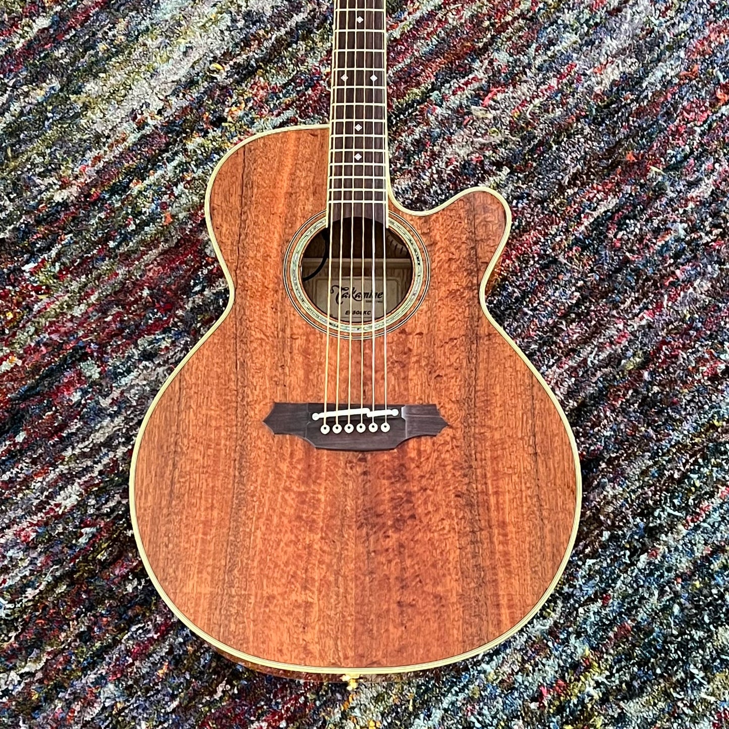 Takamine Legacy Series EF508KC Acoustic/Electric Guitar, Hawaiian Koa top, back, and sides, case