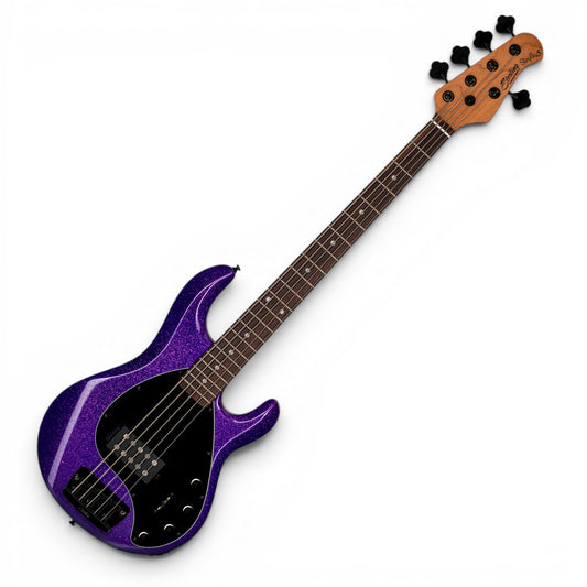 Sterling by Music Man Stingray Ray35 5-String Bass, Purple Sparkle